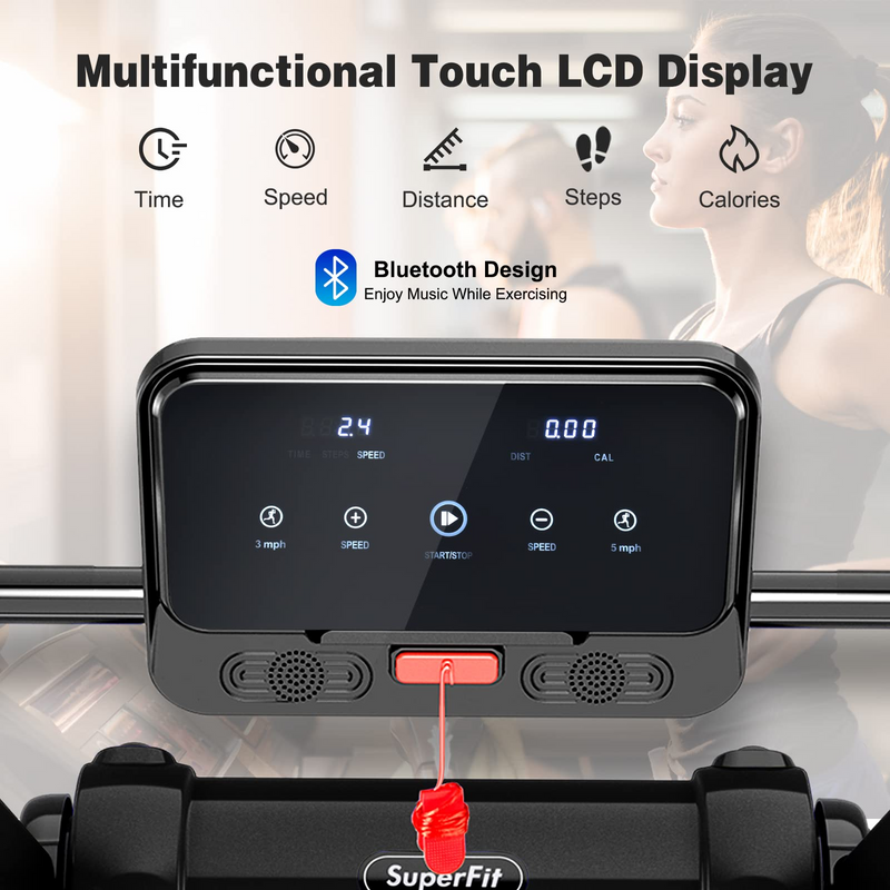 Load image into Gallery viewer, Goplus 2.25HP Folding Treadmill, Electric Superfit Treadmill W/LED Display - GoplusUS

