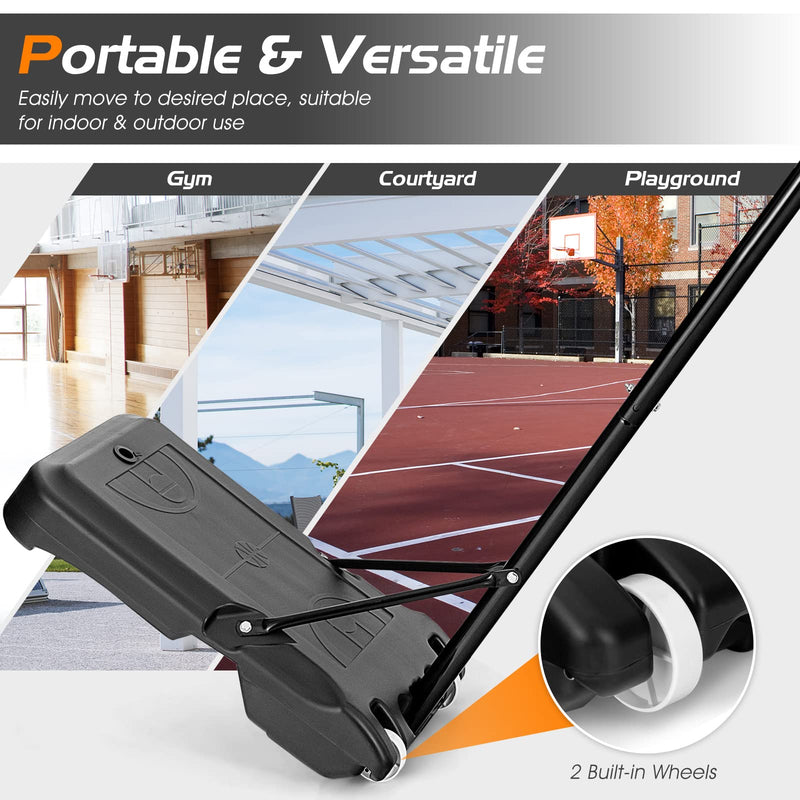 Load image into Gallery viewer, Goplus Portable Basketball Hoop Outdoor, 6.3FT-8.1FT Height Adjustable 5-Level Basketball Stand System with Shatterproof Backboard - GoplusUS
