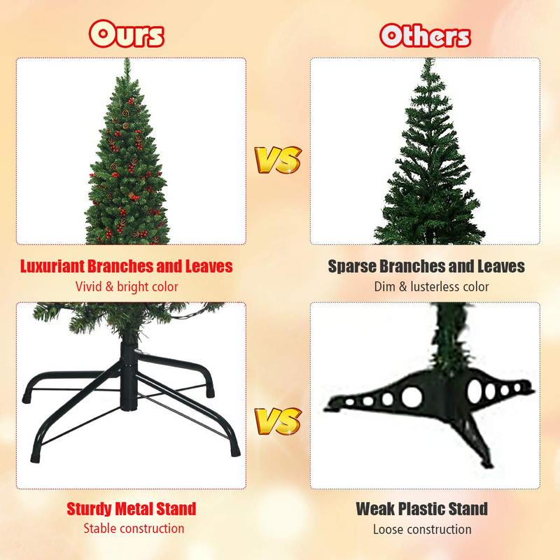 Load image into Gallery viewer, Goplus Pre-Lit Pencil Christmas Tree - GoplusUS
