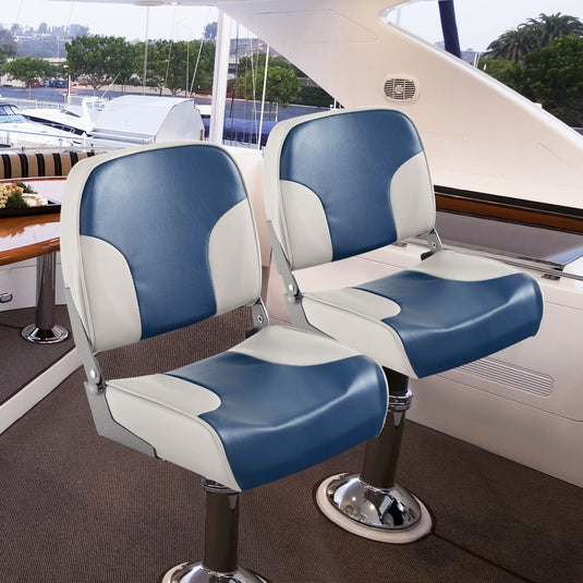 Goplus 2 Pack Low Back Boat Seat, Folding Boat Seats with Stainless Steel Screws & Aluminum Hinges