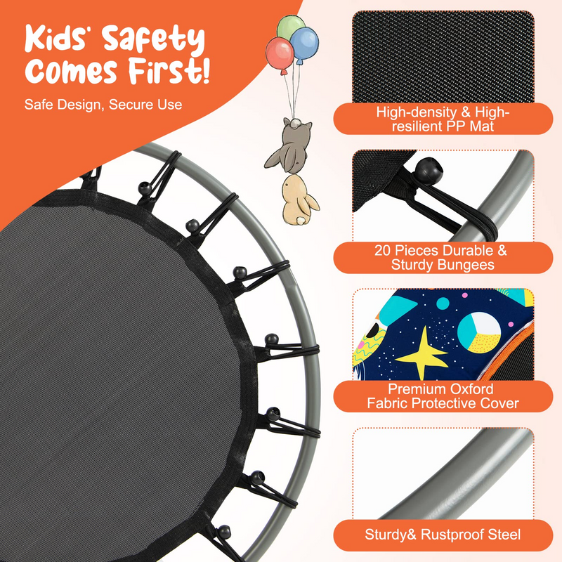 Load image into Gallery viewer, Goplus 36&quot; Trampoline for Kids, Mini Toddler Trampoline with LED Lights, Bluetooth Speaker - GoplusUS
