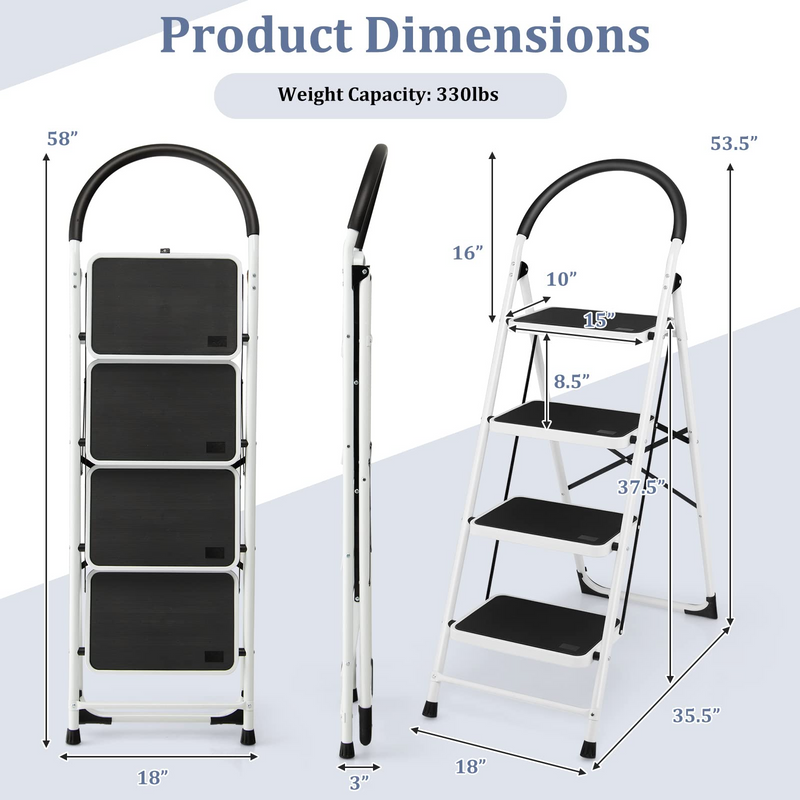 Load image into Gallery viewer, Goplus 4 Step Ladder, Folding Step Stool for Adults with Wide Non-Slip Pedal and Comfort Handgrip for Kitchen Closet Office - GoplusUS
