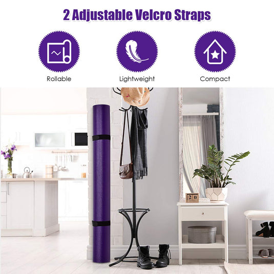Large Yoga Mat, 7' x 5' x 8mm and 6' x 4' x 8mm with Straps - GoplusUS