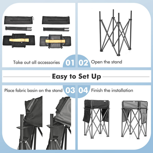 Goplus 2 PCS Folding Camping Tables, Portable Picnic Tables with Large Capacity Storage Sink - GoplusUS