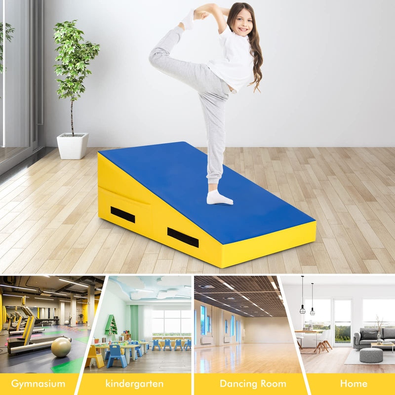 Load image into Gallery viewer, Goplus Gymnastics Mat, Incline Wedge Ramp w/Carrying Handles for Tumbling Aerobic Exercise Home and Gym
