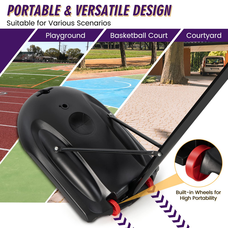 Load image into Gallery viewer, Goplus Portable Basketball Hoop Outdoor, 6.9-8.9 FT Height Adjustable Basketball Stand with 32 Shatterproof Backboard - GoplusUS
