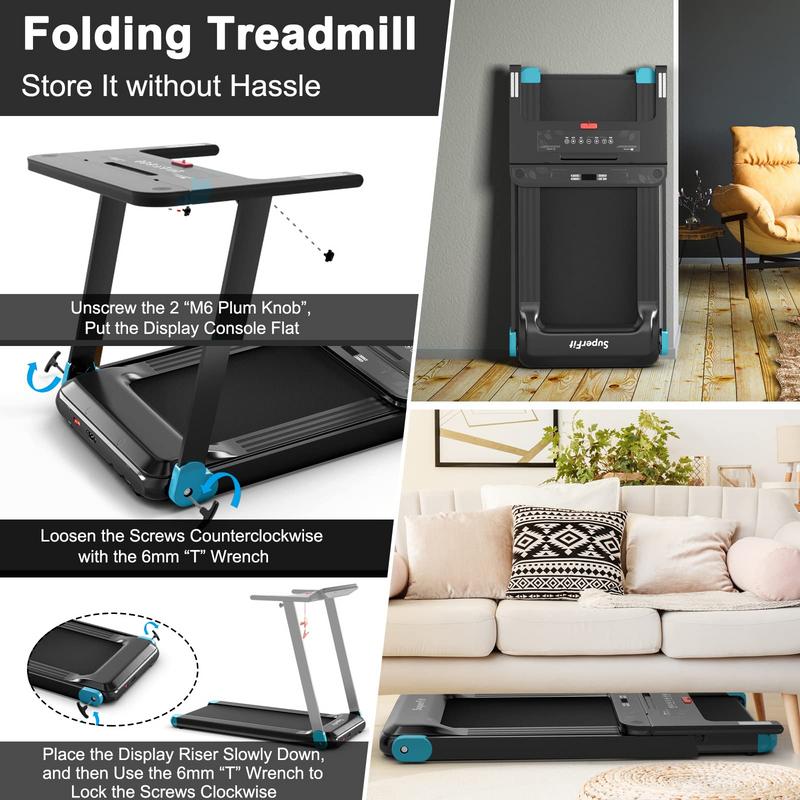 Load image into Gallery viewer, Goplus Folding Treadmill, Compact Superfit Treadmill with APP Control, Blue Tooth Speaker - GoplusUS
