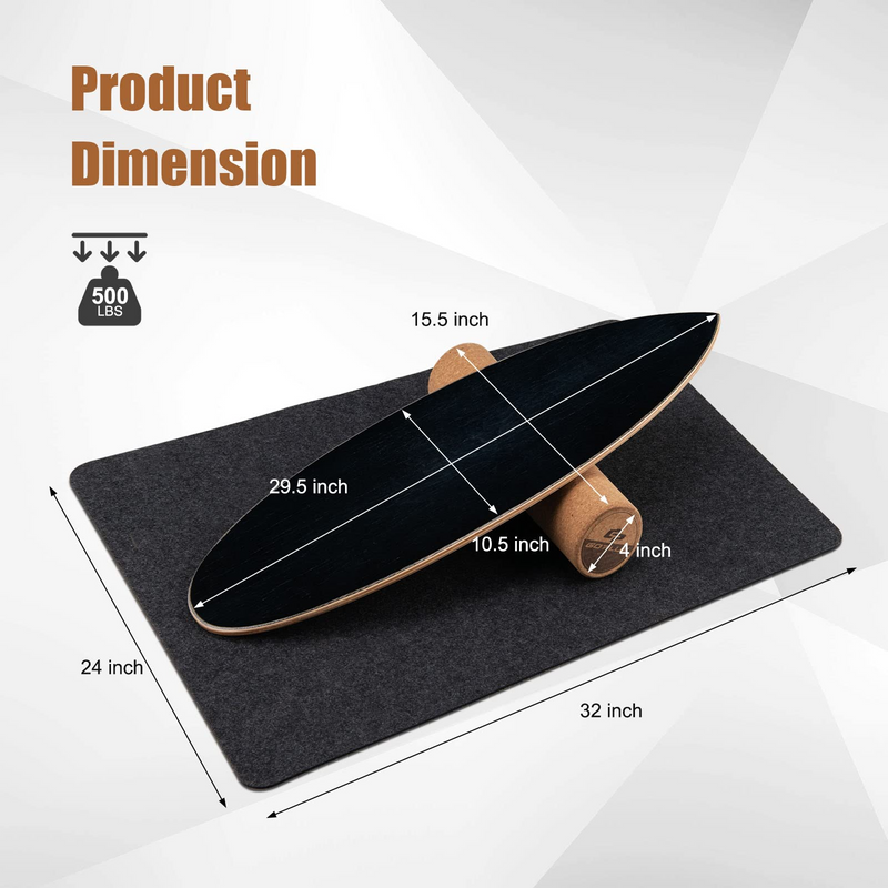 Load image into Gallery viewer, Goplus Balance Board Trainer, 500 LBS Weight Capacity Balancing Board for Core Strength, Skateboard - GoplusUS
