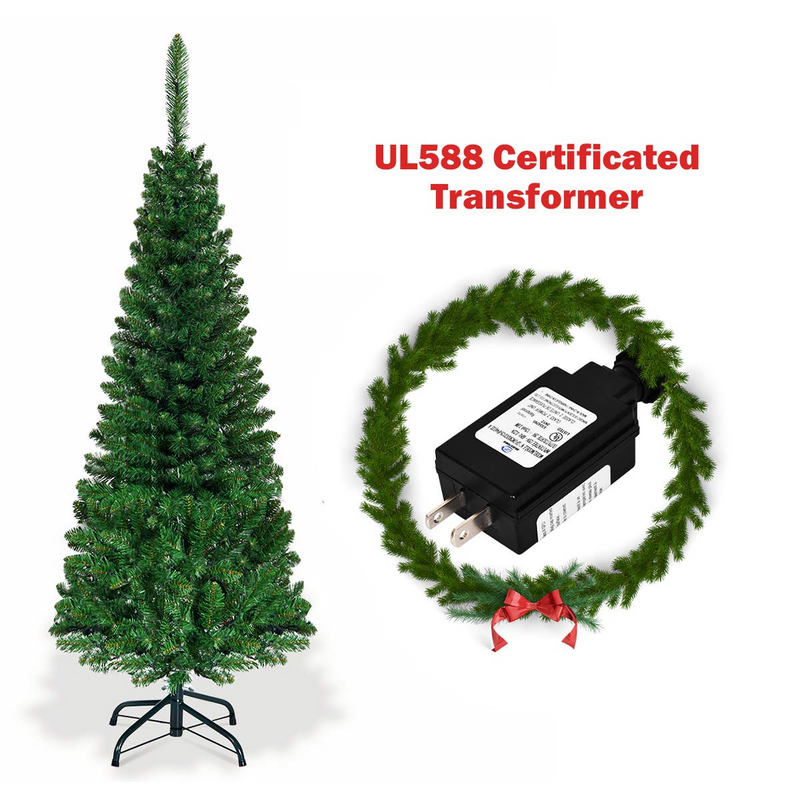 Load image into Gallery viewer, Goplus 4.5FT / 6.5FT / 7.5FT Prelit Pencil Christmas Tree, Premium Hinged Fir Tree - GoplusUS
