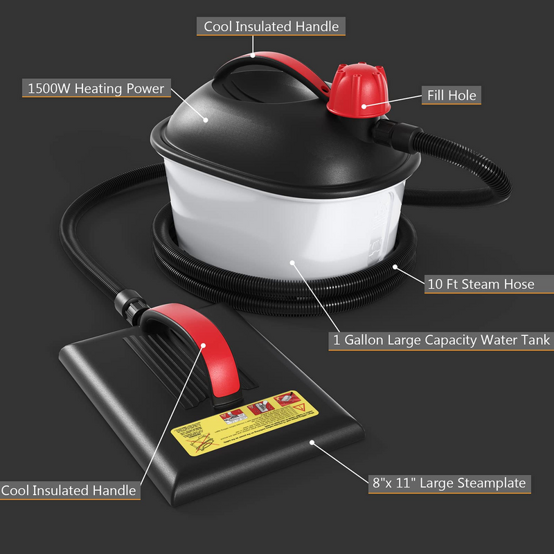 Load image into Gallery viewer, Goplus Wallpaper Steamer Chemical-Free Cleaner for Wallpaper Removal w/ 10FT Hose &amp; Large Steam Plate - GoplusUS

