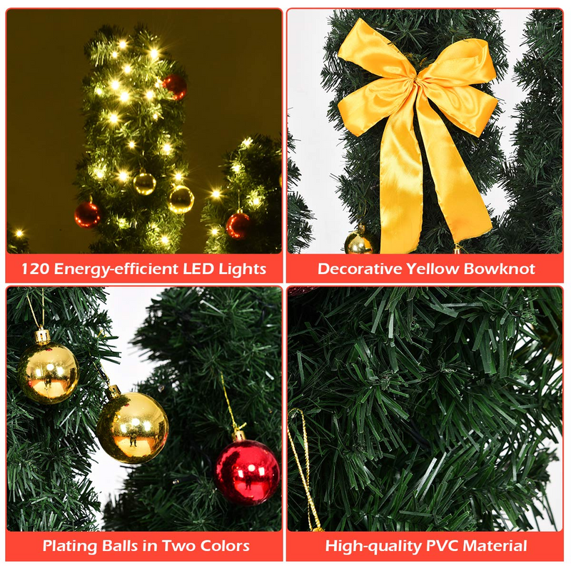 Load image into Gallery viewer, Goplus Pre-Lit Artificial Cactus Christmas Tree with LED Lights and Ball Ornaments - GoplusUS
