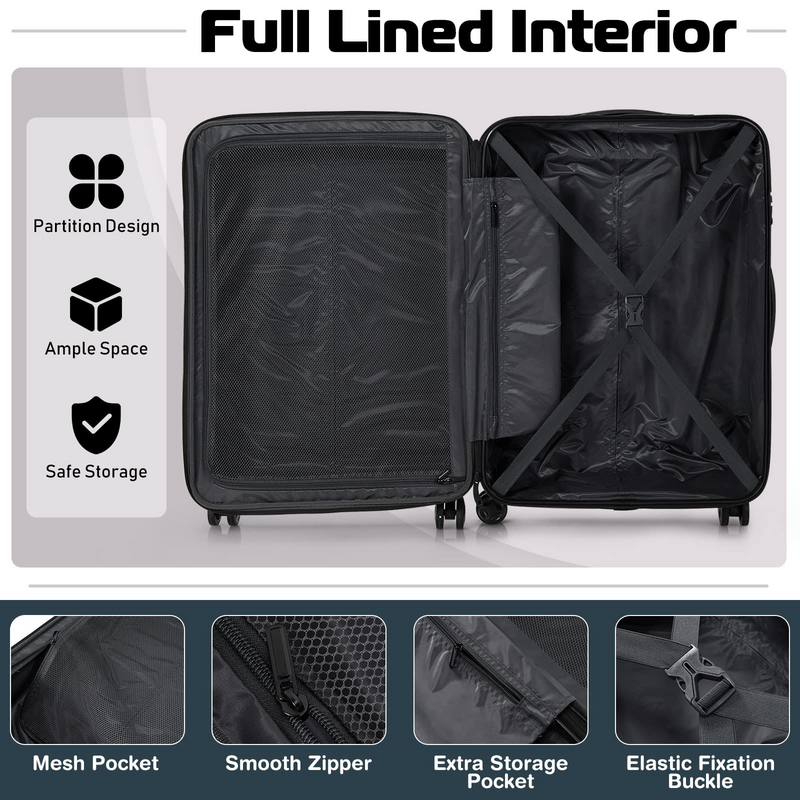 Load image into Gallery viewer, Goplus 3 Piece Luggage Set, Expandable Spinner Suitcase - GoplusUS
