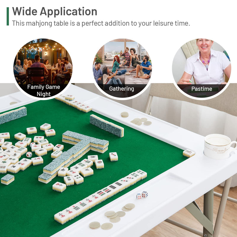Load image into Gallery viewer, 35&quot; Folding Mahjong Table | Portable Square Poker Table w/Wear-Resistant PVC Desktop - GoplusUS
