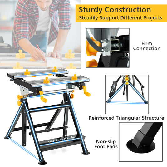 Portable Workbench, Folding Work Table - Goplus