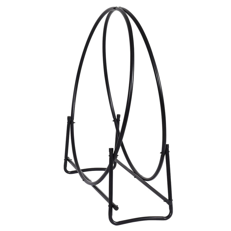 Load image into Gallery viewer, 41 Inch Firewood Log Hoop, Tubular Steel Log Holder, Heavy Duty Wood Storage Rack for Outdoor &amp; Indoor, Fireplace Pit - GoplusUS
