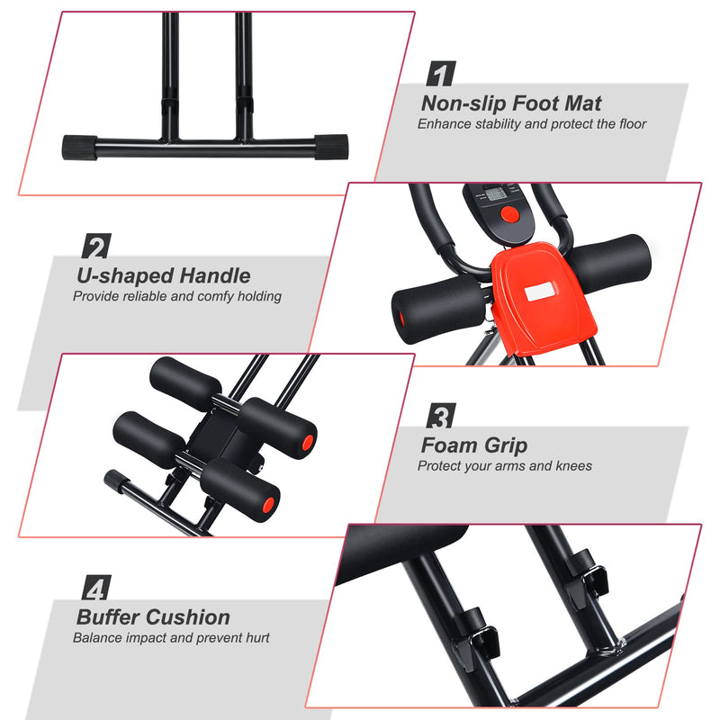 Load image into Gallery viewer, Foldable Core Abdominal Trainer, AB Workout Machine Exercise Equipment with 3 Adjustable Levels - GoplusUS
