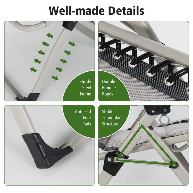 Load image into Gallery viewer, Folding Zero Gravity Chair, Removable Head Pillow, 660 lbs Weight Capacity - GoplusUS
