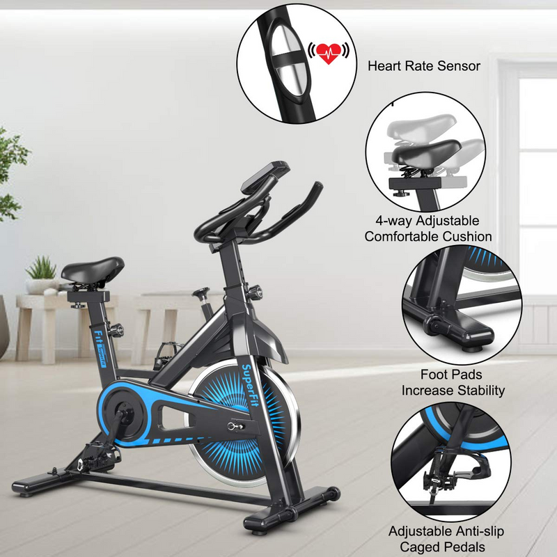 Load image into Gallery viewer, Goplus Indoor Cycling Bike, Silent Belt Drive Exercise Bike with Steel Flywheel, Phone Holder - GoplusUS
