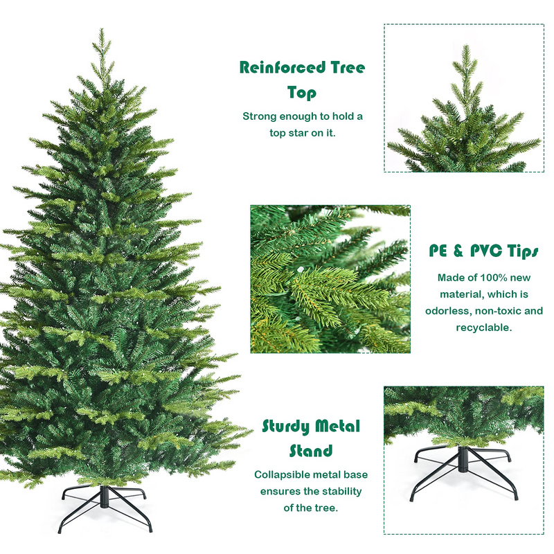 Load image into Gallery viewer, Goplus 6ft Pre-lit Christmas Tree, Hinged Artificial Xmas Tree w/ 420 APP Controlled LED Lights - GoplusUS
