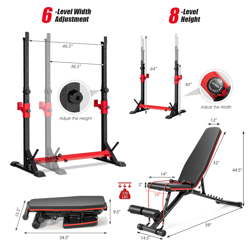 Load image into Gallery viewer, Goplus Adjustable Olympic Weight Bench Press Set - GoplusUS
