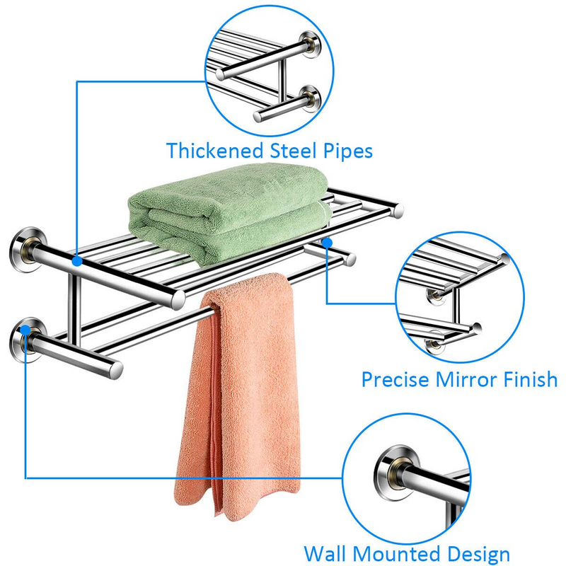 Load image into Gallery viewer, Goplus 24&#39;&#39; Towel Rack, Stainless Steel Metal Bathroom Towel Bar - GoplusUS
