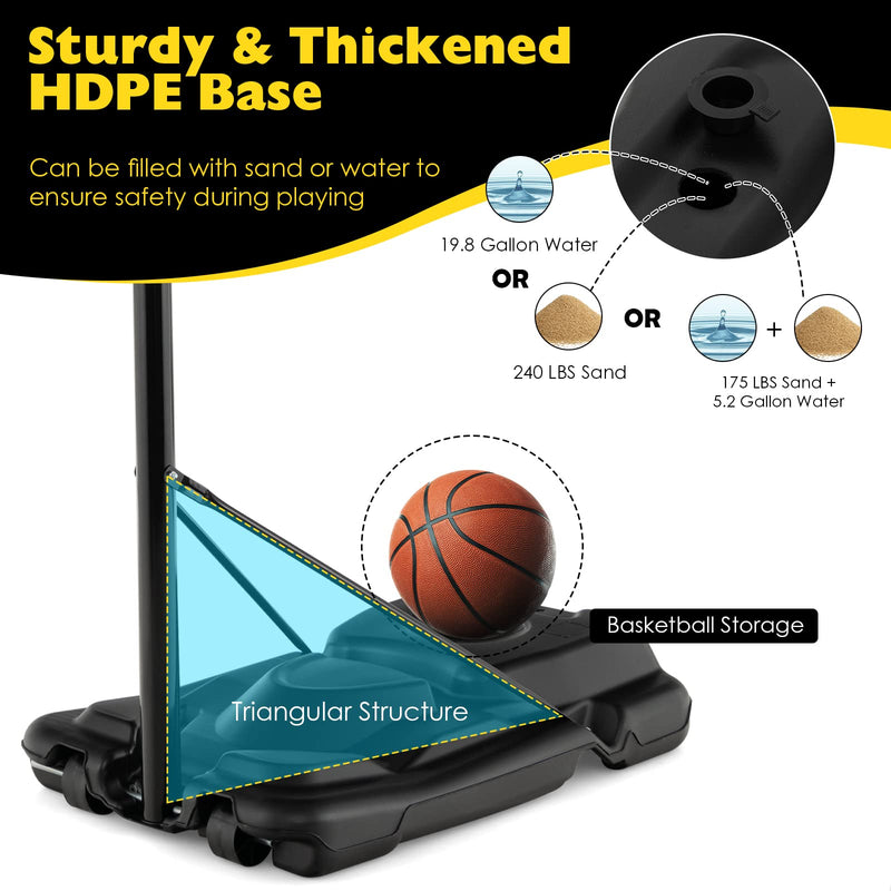 Load image into Gallery viewer, Goplus Portable Basketball Hoop Outdoor Indoor, 4.25-10FT 12-Level Adjustable Basketball Goal - GoplusUS
