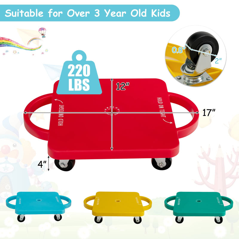Load image into Gallery viewer, Goplus Kids Scooter Board, Sitting Floor Scooter with Handles, Non-marring Universal Casters for Gym Class - GoplusUS
