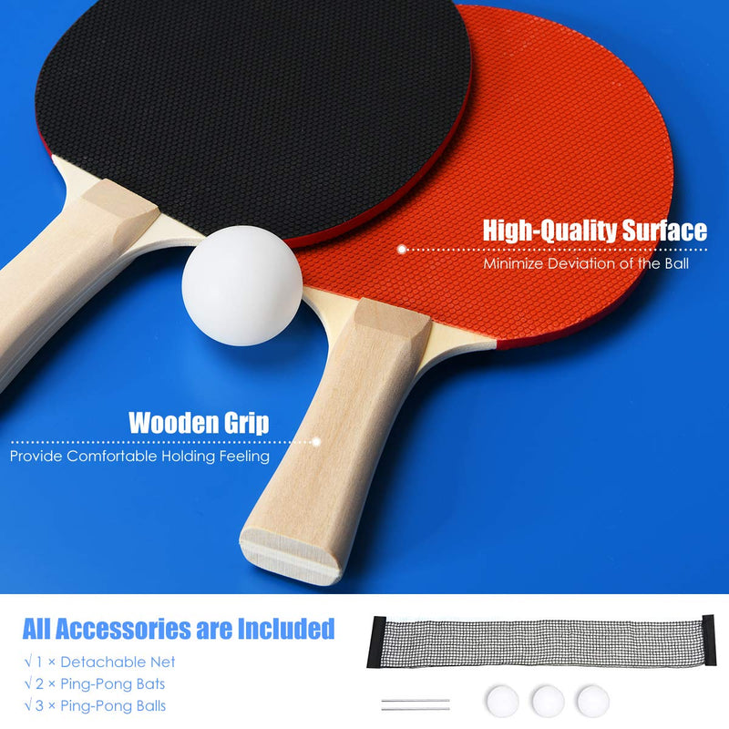 Load image into Gallery viewer, Portable Table Tennis Table, 100% Preassembled, Folding Ping Pong Table Game Set with Net
