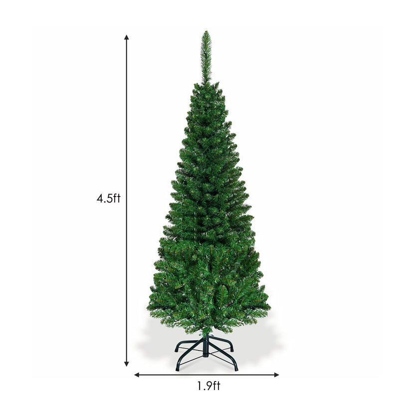 Load image into Gallery viewer, Goplus 4.5FT / 6.5FT / 7.5FT Prelit Pencil Christmas Tree, Premium Hinged Fir Tree - GoplusUS
