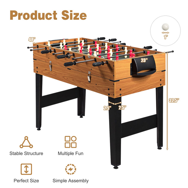 Load image into Gallery viewer, Goplus 48 Inch Game Table, 3-in-1 Combo Table Set w/ Adult Size Foosball Table - GoplusUS

