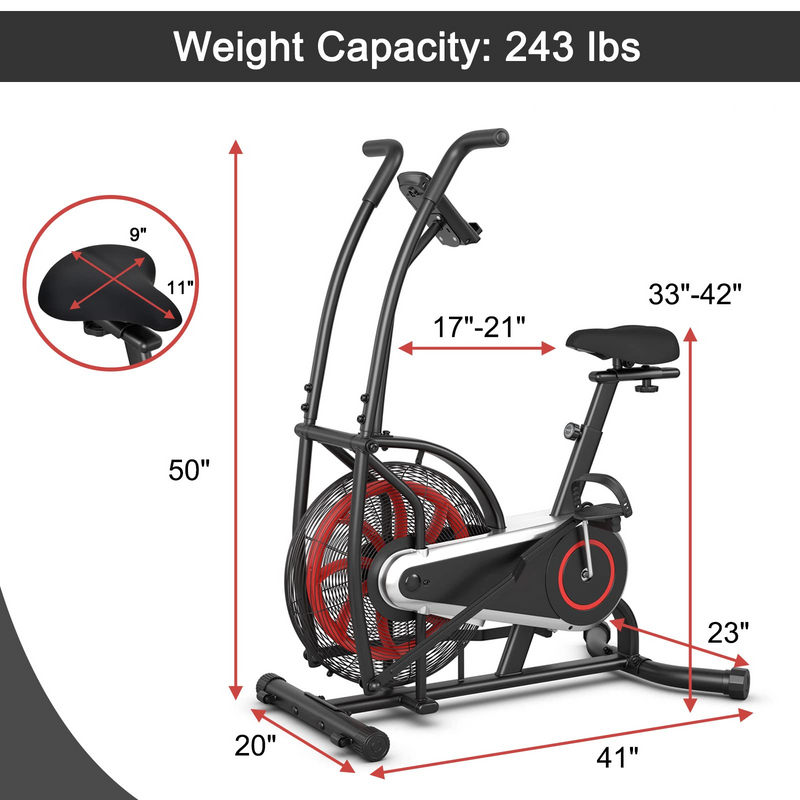 Load image into Gallery viewer, Goplus Air Bike, Fan Exercise Bike with Unlimited Resistance - GoplusUS
