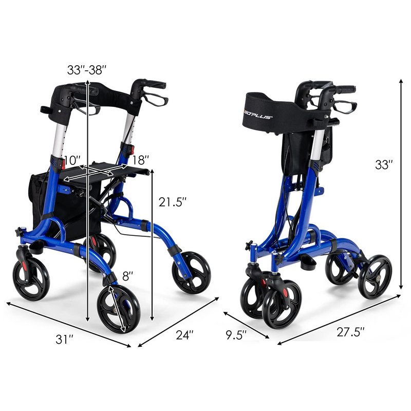 Load image into Gallery viewer, Goplus 2 in 1 Rollator Walkers for Seniors with Seat - GoplusUS
