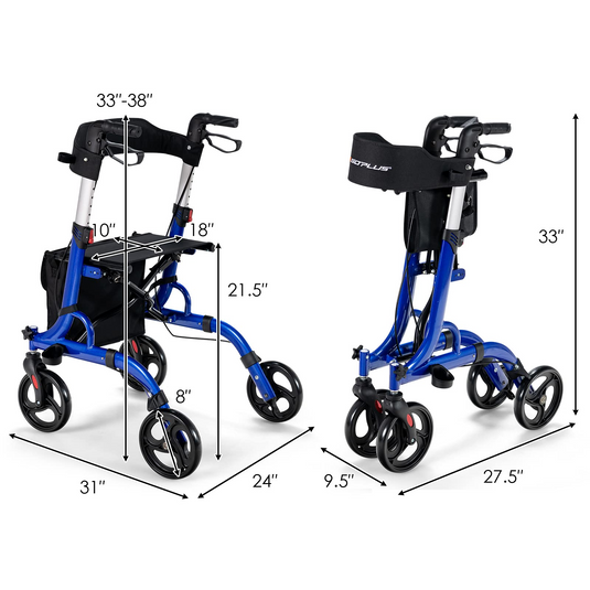 Goplus 2 in 1 Rollator Walkers for Seniors with Seat - GoplusUS
