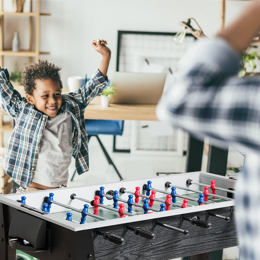 Goplus 48'' Foosball Table, Wooden Soccer Games Table w/ 2 Footballs, 2 Cup Holders - GoplusUS