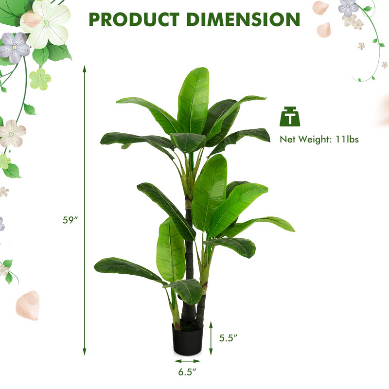 Load image into Gallery viewer, Goplus 5ft Bird of Paradise Artificial Plant, Fake Tropical Palm Tree with 18 Large Leaves - GoplusUS
