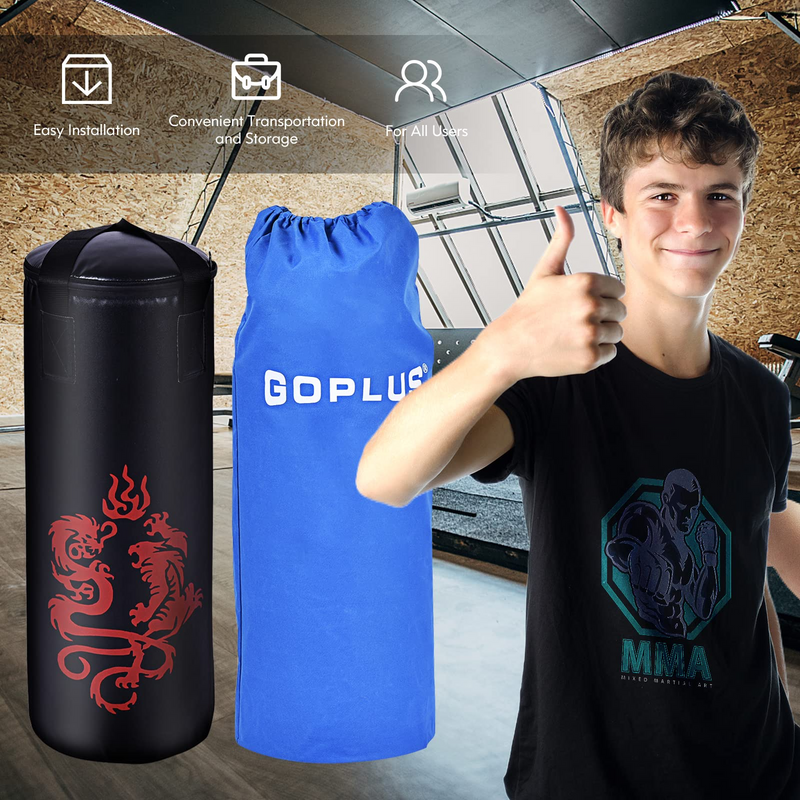 Load image into Gallery viewer, Goplus Punching Bag Set with Gloves, 22LBS/ 40LBS Filled Kick Boxing Bag, Rucksack, Jump Rope - GoplusUS
