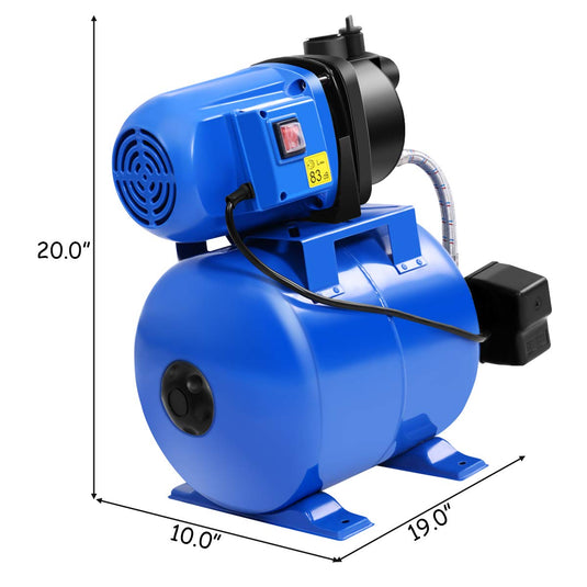 Goplus 1.6HP Shallow Well Pump & Tank Garden Water Pump Jet Pressurized Home Irrigation 1000GPH - GoplusUS