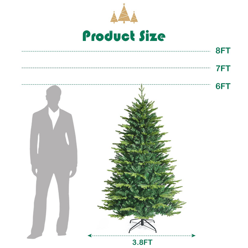 Load image into Gallery viewer, Goplus 6ft Pre-lit Christmas Tree, Hinged Artificial Xmas Tree w/ 420 APP Controlled LED Lights - GoplusUS

