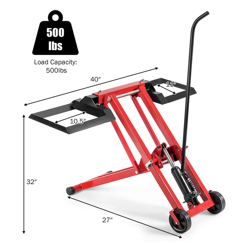 Load image into Gallery viewer, Lawn Mower Lift with Hydraulic Jack, 500-lb Capacity Easy Assembly Riding Mower Lift - GoplusUS
