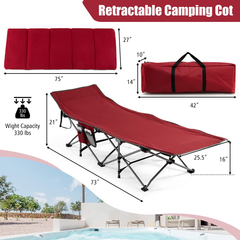 Load image into Gallery viewer, Goplus Camping Cot, Folding Camping Cot with Mattress, Pillow - GoplusUS
