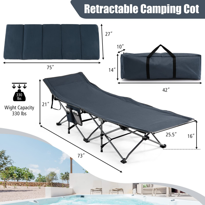 Load image into Gallery viewer, Goplus Camping Cot, Folding Camping Cot with Mattress, Pillow - GoplusUS
