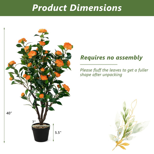 40" Artificial Camellia Tree - Goplus