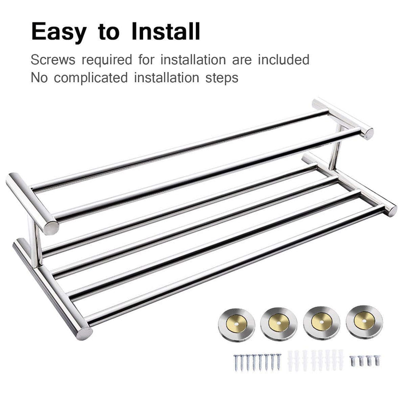 Load image into Gallery viewer, Goplus 24&#39;&#39; Towel Rack, Stainless Steel Metal Bathroom Towel Bar - GoplusUS
