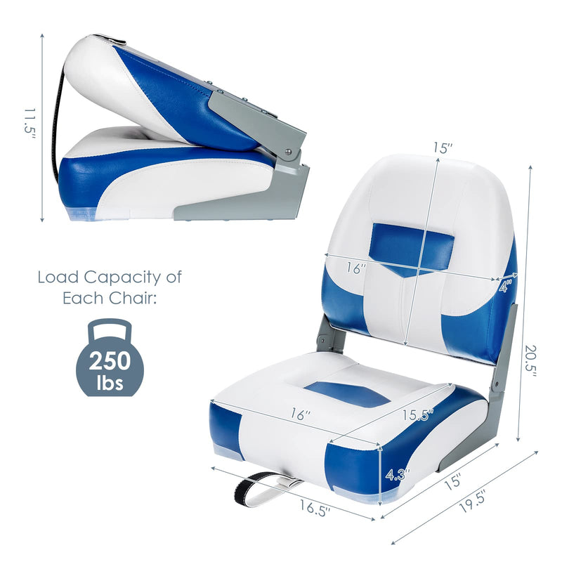 Load image into Gallery viewer, Folding Boat Seats, Low-Back Boat Seat, 2 Packs - GoplusUS
