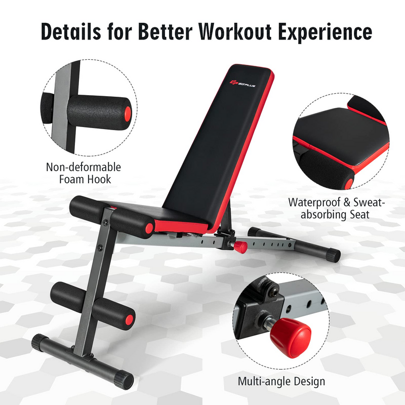 Load image into Gallery viewer, Goplus Adjustable Weight Bench, Workout Bench with 9-Level Adjustable Backrest - GoplusUS

