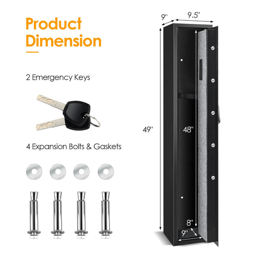 Goplus Rifle Safe, Quick Access 3-Gun Safes for Rifles w/Biometric Fingerprint - GoplusUS