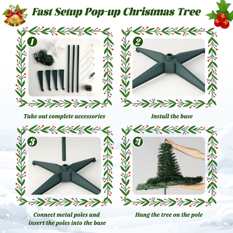 Load image into Gallery viewer, Goplus 6 FT Pop Up Christmas Tree, Pre-Lit Collapsible Xmas Tree with 282 RGB LED Lights
