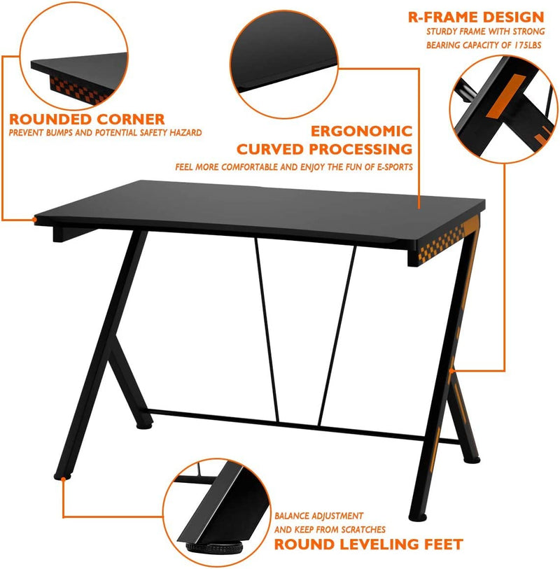 Load image into Gallery viewer, Goplus Gaming Desk &amp; Chair Combo Set, Racing Style Home Office Gamer Workstation w/Massage Lumbar Support &amp; Headrest - GoplusUS
