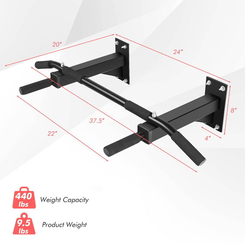 Load image into Gallery viewer, Goplus Wall Mounted Pull Up Bar, Steel Chin Up Bar w/ 3 Grip Positions, Multifunctional Pullup Bar for Indoor Home Gym Strength Training Full Body Workout Fitness - GoplusUS
