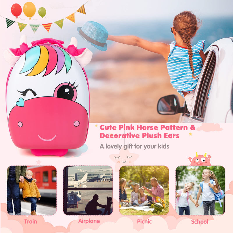 Load image into Gallery viewer, Goplus Kids Luggage, 16闂傚倸鍊搁崐鎼佸磹閻戣姤鍤勯柛顐ｆ礀绾惧鏌曟繛鐐珔缁炬儳娼￠弻锛勪沪鐠囨彃濮堕梺杞扮閸婂綊濡甸崟顔剧杸闁规崘娉涢。娲⒑缂佹ɑ灏伴柛銊ユ健瀵顓奸崱妯侯潯闂佺粯顨呴悧婊兾熼崒娑氱瘈?Carry on Cuitcase with LED Wheels, Waterproof Hard Shell, Lightweight Rolling Luggage for Travel - GoplusUS
